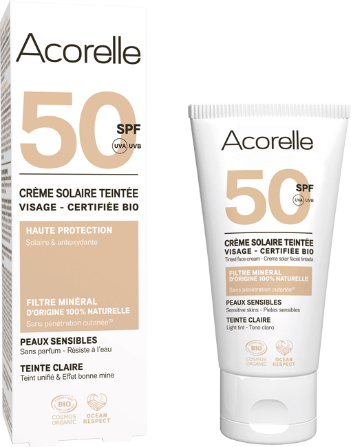 ACORELLE SUN Sonnencr Gesicht getönt hell LSF 50, 50ml