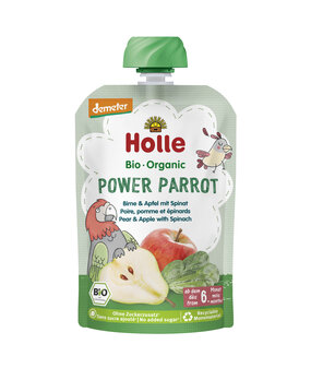 Power Parrot - Pouchy Birne mit Apfel & Spinat, 100g#