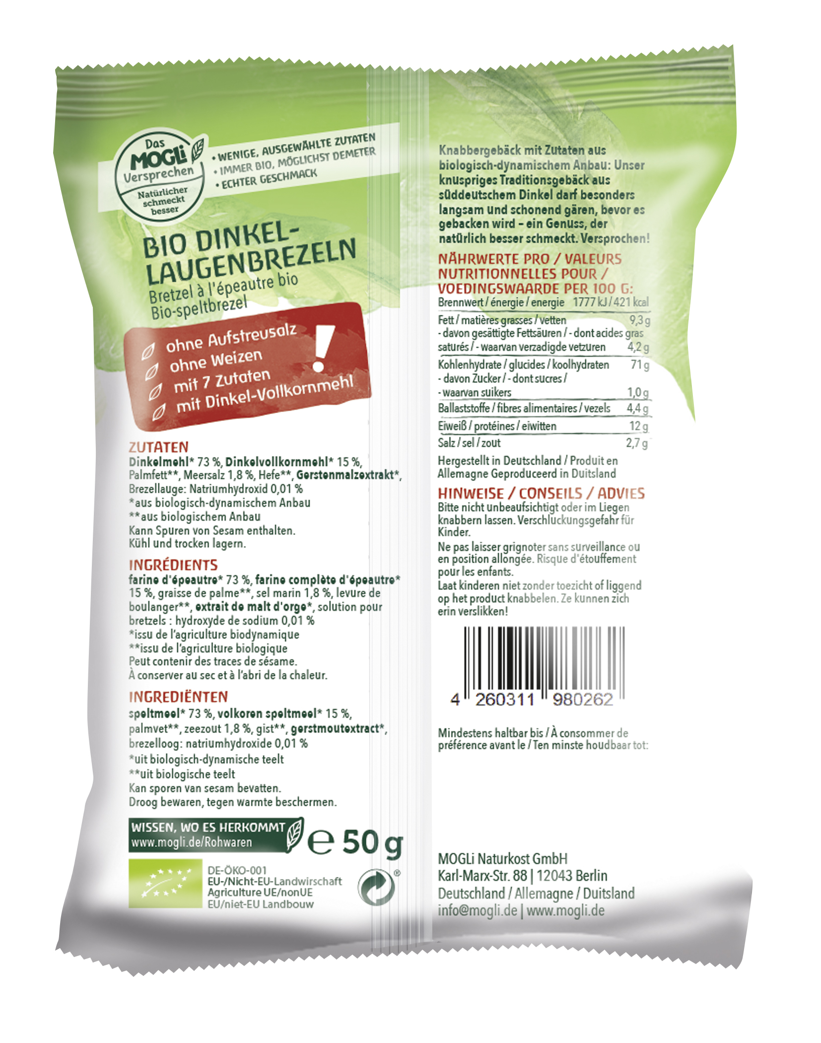 Demeter Dinkel Brezeln 50g