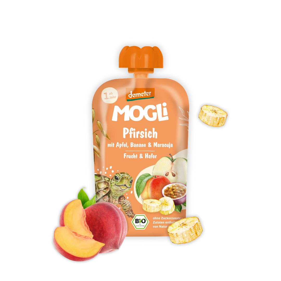 Bio Quetschie Pfirsich,Apfel,Banane,Maracuja&Hafer 100g VEGAN