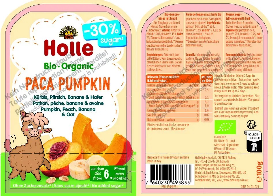 Paca Pumpkin – Kürbis, Pfirsich, Banane und Hafer 100g